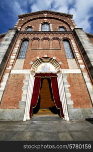 church in the legnano closed brick tower sidewalk italy lombardy old