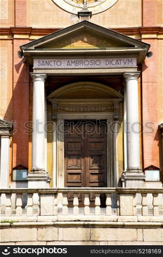 church in the lonate pozzolo closed brick tower sidewalk italy lombardy old