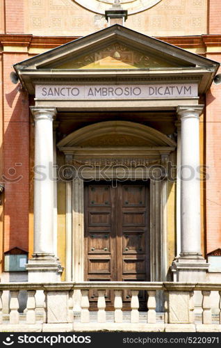 church in the lonate pozzolo closed brick tower sidewalk italy lombardy old