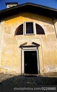 church in the solbiate arno closed brick tower sidewalk italy lombardy old