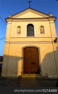 church in the somma lombardo closed brick tower sidewalk italy lombardy old
