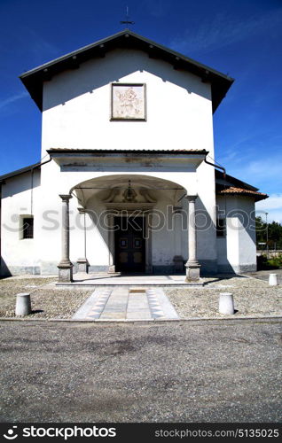 church in the villadosia closed brick tower sidewalk italy lombardy old