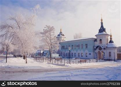 Church in winter. Donetsk Ukraine.