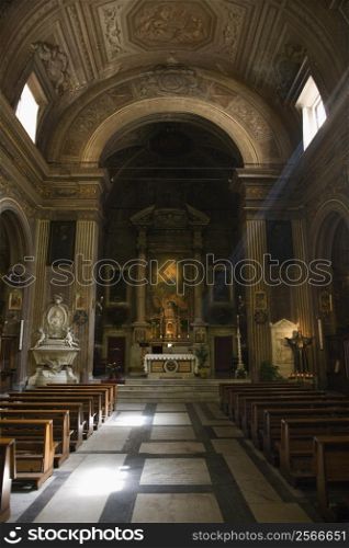 Church interior in Rome, Italy.
