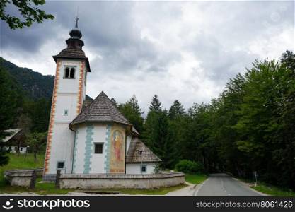 Church near lake Bohinj in Slovenia
