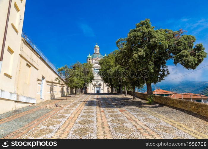 Church of Madonna della Costa in San Remo in a beautiful summer day, Italy