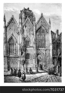 Church of Our Lady, a glass (Ille-et-Vilaine). - Drawing Catenacci., vintage engraved illustration. Magasin Pittoresque 1875.