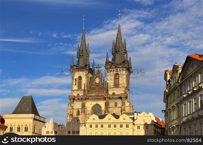 Church of Our Lady before Tyn at the Old Town Square in the historic center of Prague, Czech Republic