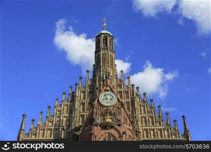 Church of Our Lady (Frauenkirche), blue sky with clouds in Nuremberg, Germny&#xA;
