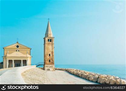 Church of Our Lady of the Angel on the beach of Caorle Italy, Santuario della Madonna dell&rsquo;Angelo