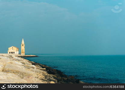 Church of Our Lady of the Angel on the beach of Caorle Italy, Santuario della Madonna dell&rsquo;Angelo