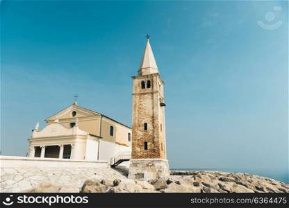 Church of Our Lady of the Angel on the beach of Caorle Italy, Santuario della Madonna dell&rsquo;Angelo