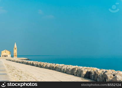 Church of Our Lady of the Angel on the beach of Caorle Italy, Santuario della Madonna dell'Angelo