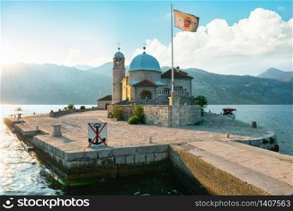 Church Of Our Lady Of The Rocks On Island Near Town Perast, Kotor Bay, Montenegro. Perast in Kotor Bay