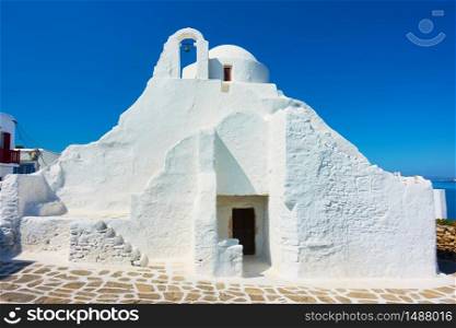 Church of Panagia Paraportiani in Mykonos Island, Greece.