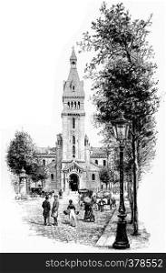 Church of Saint-Pierre de Montrouge, vintage engraved illustration. Paris - Auguste VITU ? 1890.