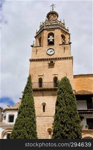 Church of Santa Maria la Mayor bell tower in Ronda, Andalusia, Spain.