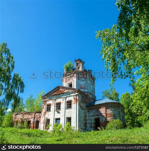 Church of St. George in the village of Saint George on a clear Sunny day, Ivanovo oblast, Russia.