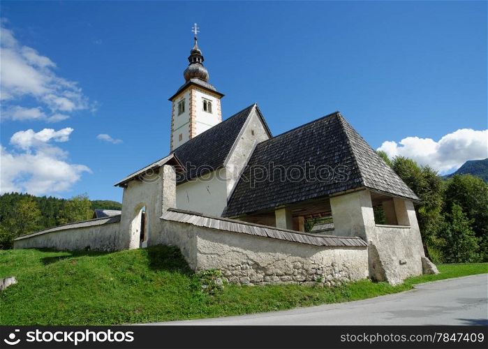 Church of St John the Baptist, Bohinj Lake, Slovenia . Church of St John the Baptist, Bohinj Lake, Slovenia