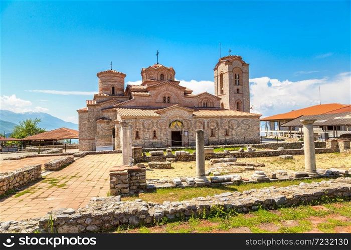 Church of St. Panteleimon in Ohrid in a beautiful summer day, Republic of Macedonia
