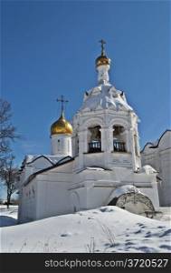 Church of St. Paraskeva in Sergiev Posad, Russia, sunny winter day