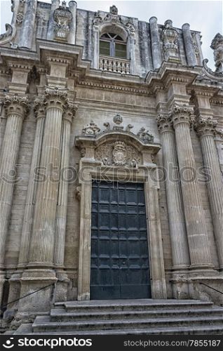 Church of St. Teresa in Lecce in the old town of Lecce in the southern Italy (17th century)
