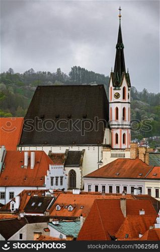 Church of St. Vitus in Cesky Krumlov, Czech Republic. Church of St. Vitus