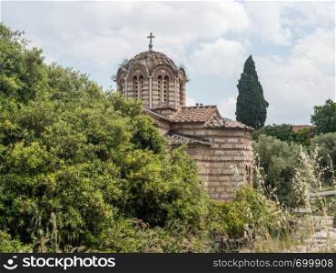 Church of the Holy Apostles in the Greek Forum in Athens Greece. Holy Apostles of Solaki church in Greek Agora