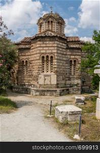 Church of the Holy Apostles in the Greek Forum in Athens Greece. Holy Apostles of Solaki church in Greek Agora