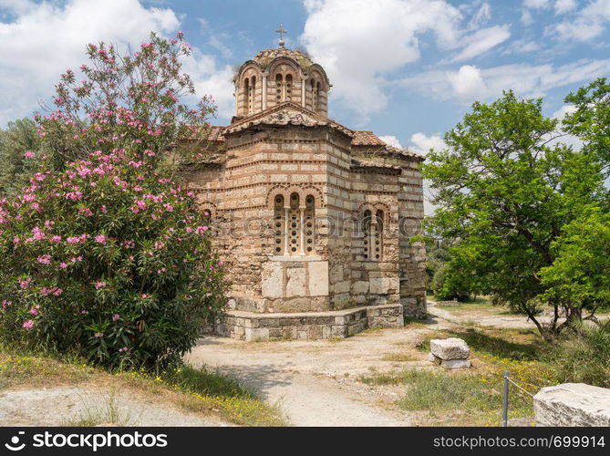 Church of the Holy Apostles in the Greek Forum in Athens Greece. Holy Apostles of Solaki church in Greek Agora