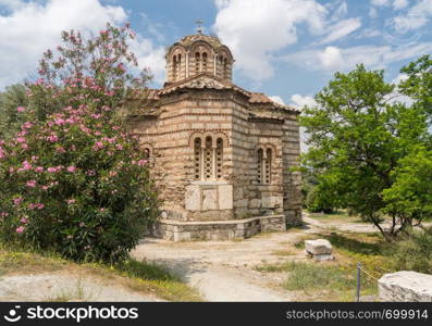 Church of the Holy Apostles in the Greek Forum in Athens Greece. Holy Apostles of Solaki church in Greek Agora