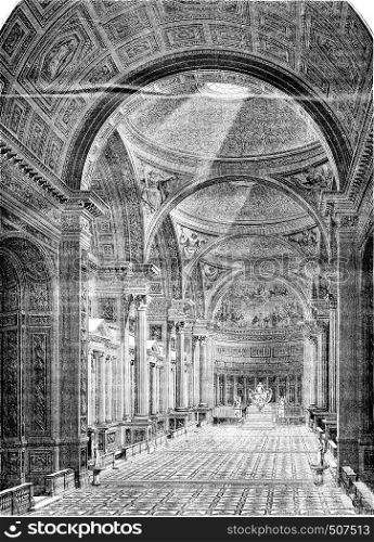 Church of the Madeleine, vintage engraved illustration. Magasin Pittoresque 1843.