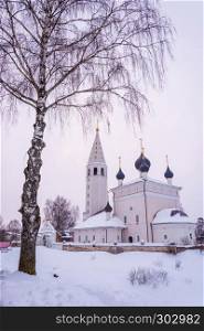 Church of the Resurrection of Christ on a Winter Day in Vyatskoye Village, Yaroslavl Region, Russia.