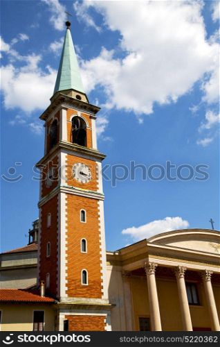 church olgiate olona italy the old wall terrace window clock and bell tower