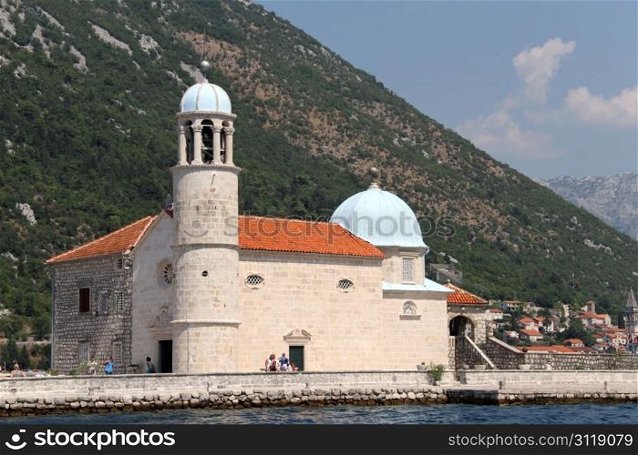 Church on the island near Perast in Boka Kotorska, Montenegro