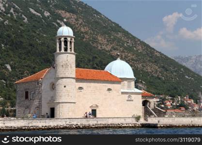 Church on the island near Perast in Boka Kotorska, Montenegro