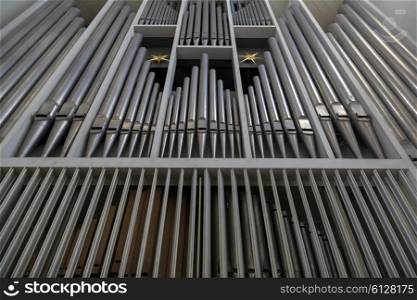 Church organ with pipes inside Braunschweig cathedral&#xA;