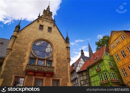 church Quedlinburg facade in Harz Germany. church Quedlinburg facade in Harz Saxony Anhalt Germany