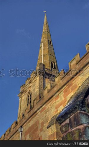 Church spire at Chaddesley Corbett, Worcestershire, England.