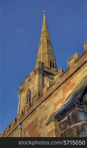Church spire at Chaddesley Corbett, Worcestershire, England.