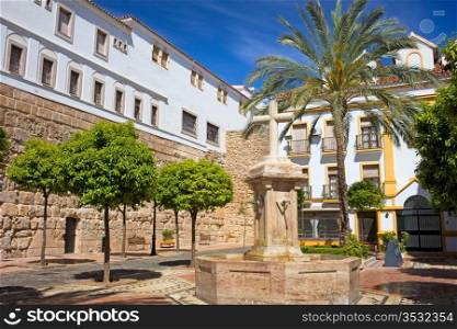 Church Square (Spanish: Plaza de la Iglesia) tranquil scenery in the Old Town of Marbella, Spain, Andalusia region