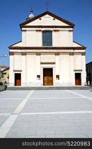 church venegono italy the old wall terrace window clock and bell tower