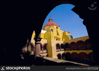 Church viewed through an arch, Church of San Bernardino of sienna, Xochimilco, Mexico