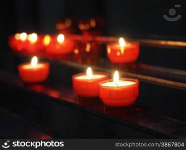 Church Votive candles.