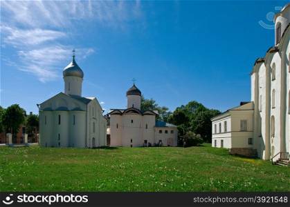 churches in Yaroslav&rsquo;s Court, Veliky Novgorod, Russia