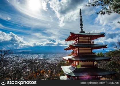 Chureito Pagoda and Mt. Fuji