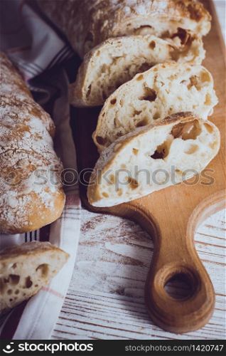 Ciabatta Bread - soft homemade bread. Italian Cuisine