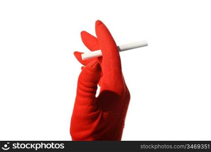 cigarette in girl red hand