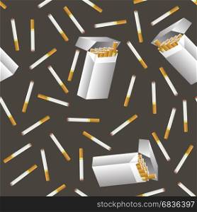 Cigarette Seamless Pattern Isolated on Grey Background. Cigarette Seamless Pattern