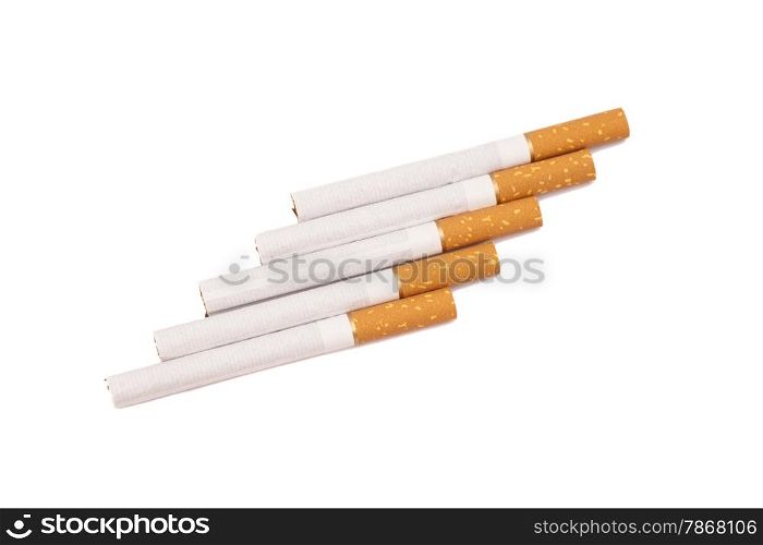 Cigarettes, isolated on a white
